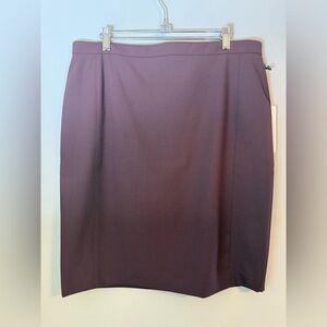 NWT Ann Taylor The Suiting Collection Burgundy Wine Lined Pencil Skirt Size 14
